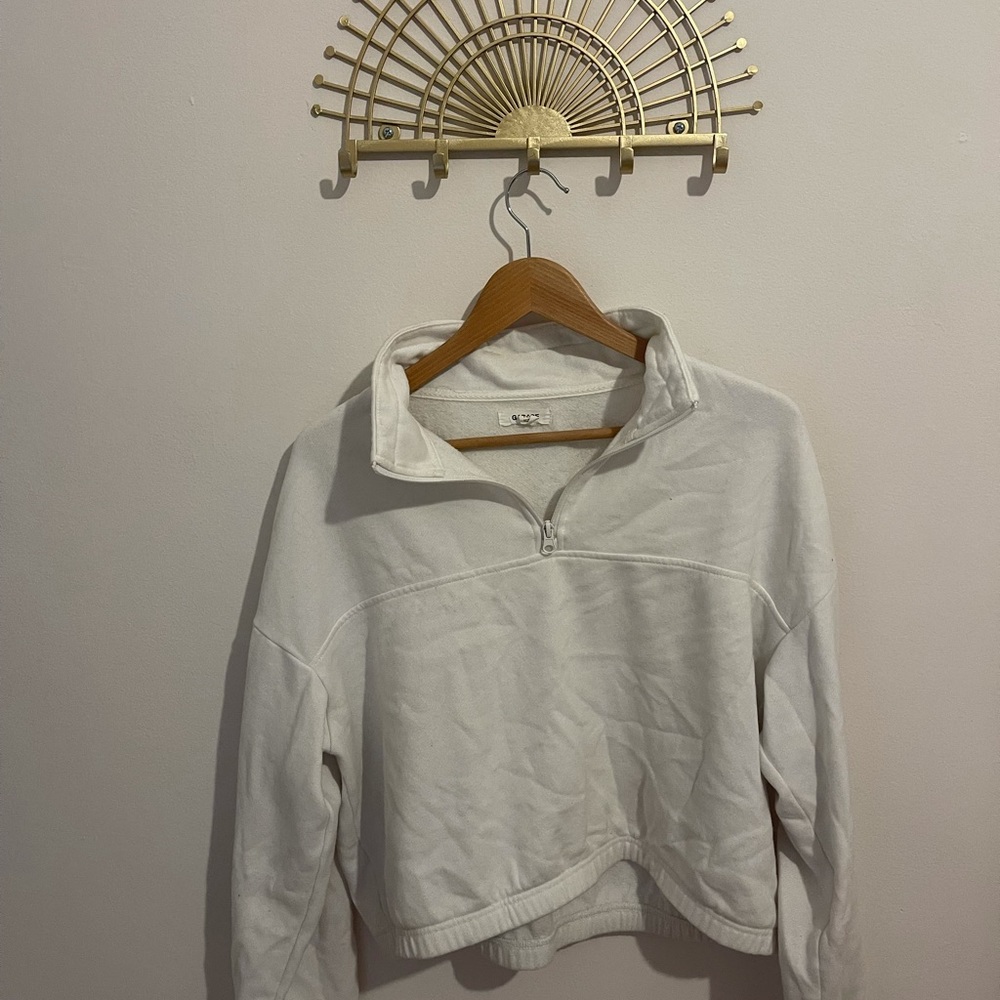 White Quarter Zip sweater